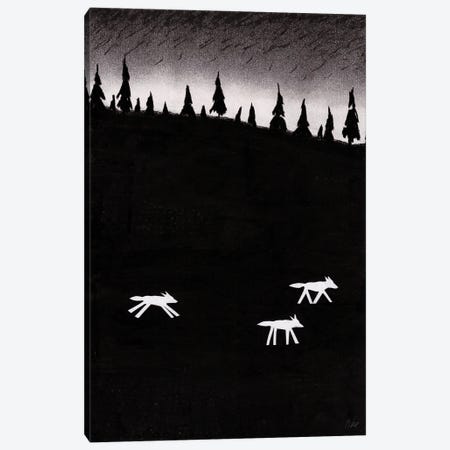 The Wolves At Night Canvas Print #NKP35} by Nynke Kuipers Canvas Art Print