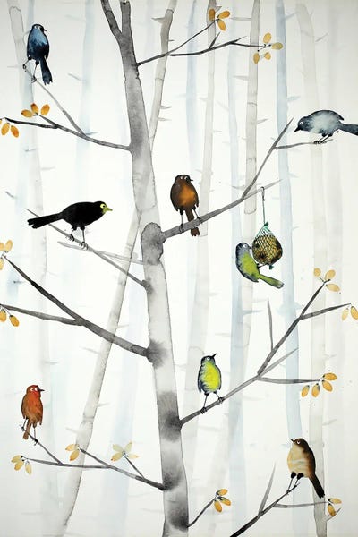 Hungry Birds by Nynke Kuipers framed wall art