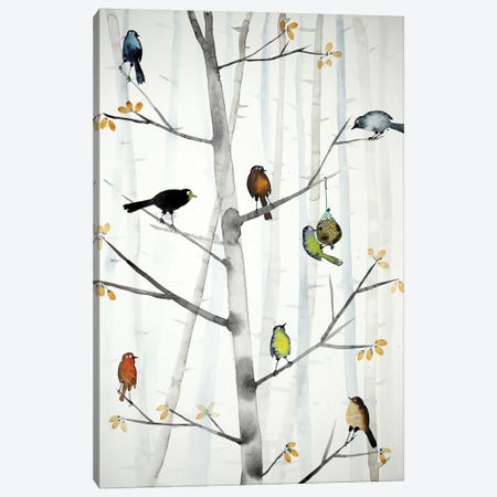 Hungry Birds Canvas Print #NKP5} by Nynke Kuipers Canvas Art Print