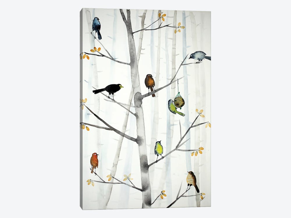 Hungry Birds by Nynke Kuipers 1-piece Canvas Artwork