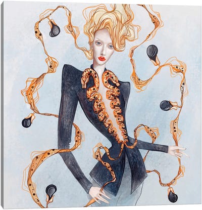 Fashion Eggplant Canvas Art Print - Women's Suit Art
