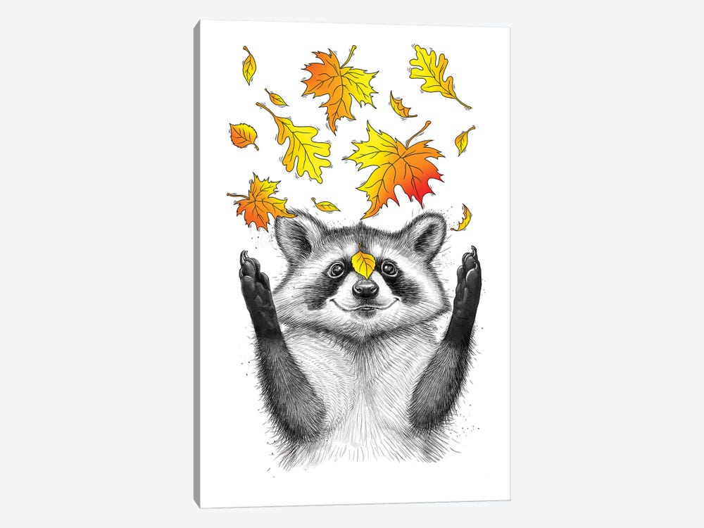 Autumn Raccoon by Nikita Korenkov 1-piece Canvas Artwork