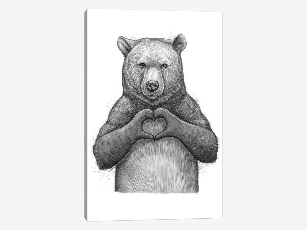 Bear With Love Canvas Art Print by Nikita Korenkov