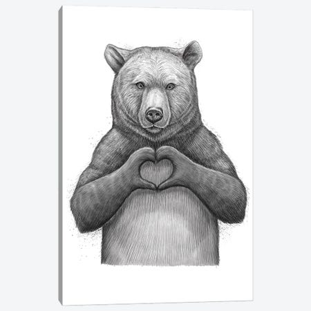 Bear With Love Canvas Print #NKV14} by Nikita Korenkov Canvas Print