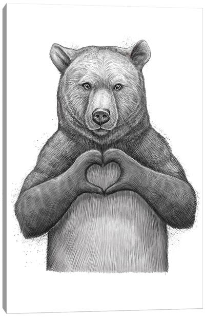 Bear With Love Canvas Art Print - Nikita Korenkov