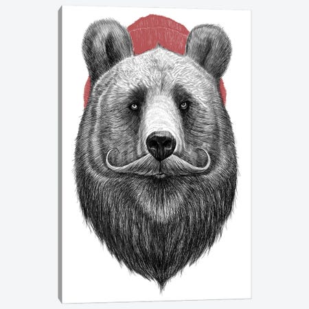 Bearded Bear Canvas Print #NKV15} by Nikita Korenkov Canvas Print