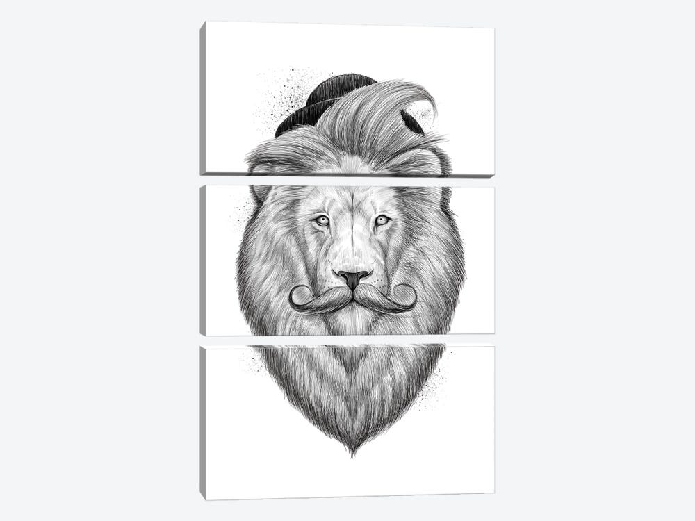 Bearded Lion by Nikita Korenkov 3-piece Canvas Wall Art