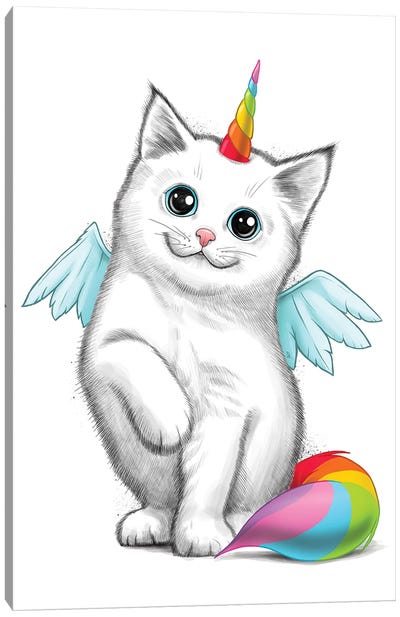 Cat Unicorn Canvas Art Print - Nikita Korenkov