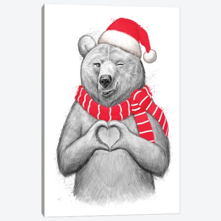 Christmas Bear I Canvas Print #NKV22} by Nikita Korenkov Canvas Art Print