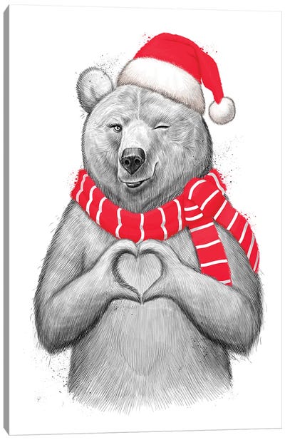 Christmas Bear I Canvas Art Print - Nikita Korenkov