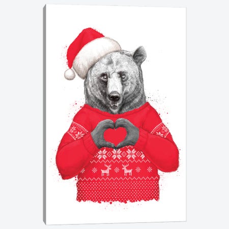 Christmas Bear I Canvas Print by Nikita Korenkov | iCanvas