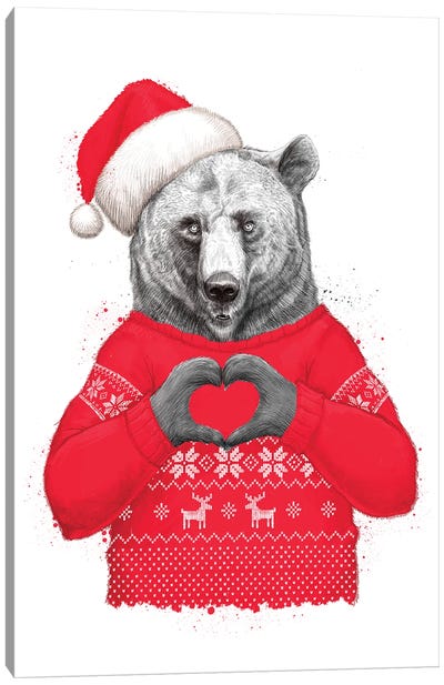 Christmas Bear II Canvas Art Print - Nikita Korenkov