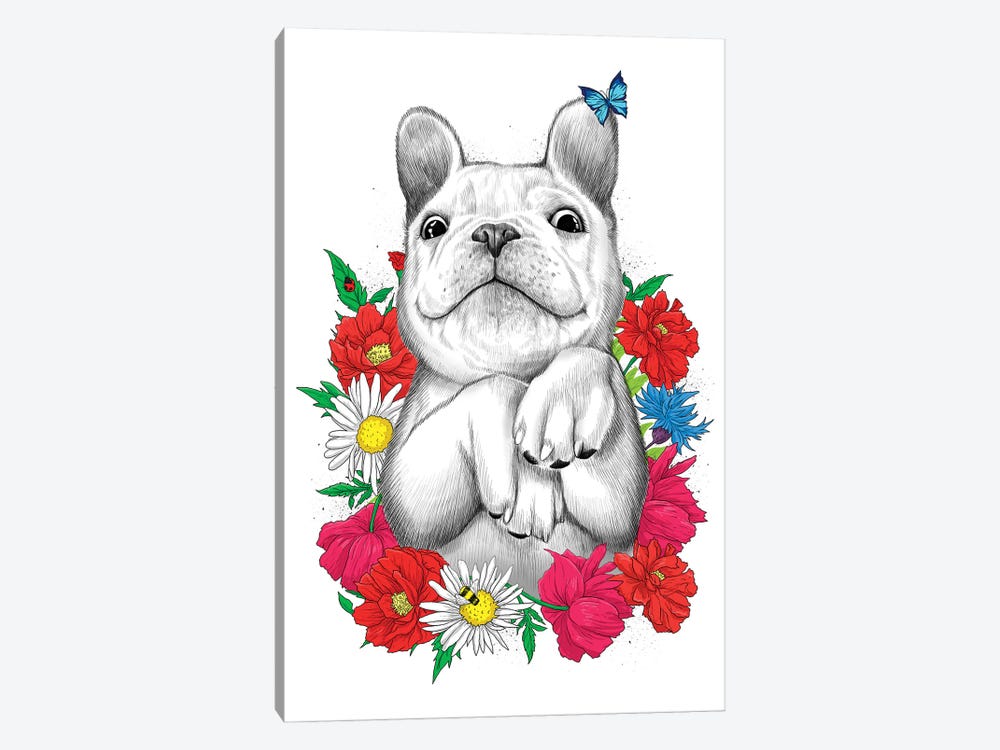 Dog In Flowers by Nikita Korenkov 1-piece Art Print