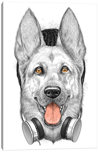 German Shepherd Dog Canvas Art Print - Nikita Korenkov