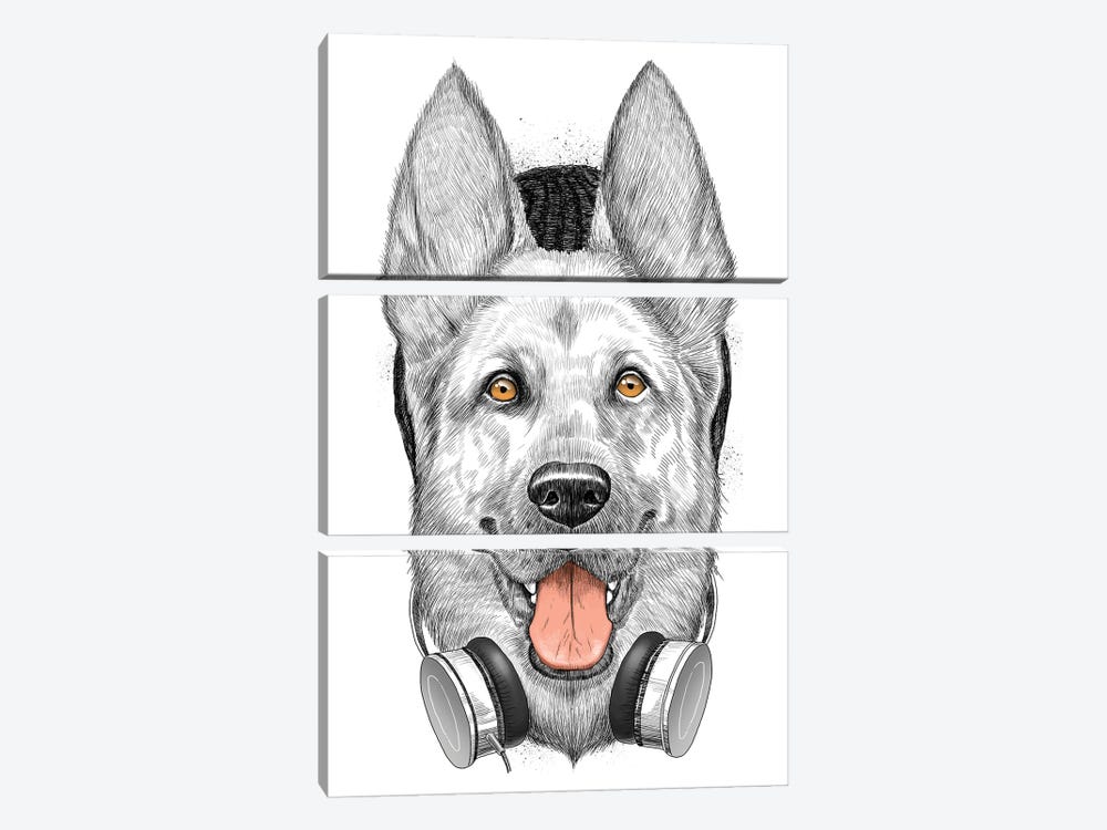 German Shepherd Dog by Nikita Korenkov 3-piece Art Print