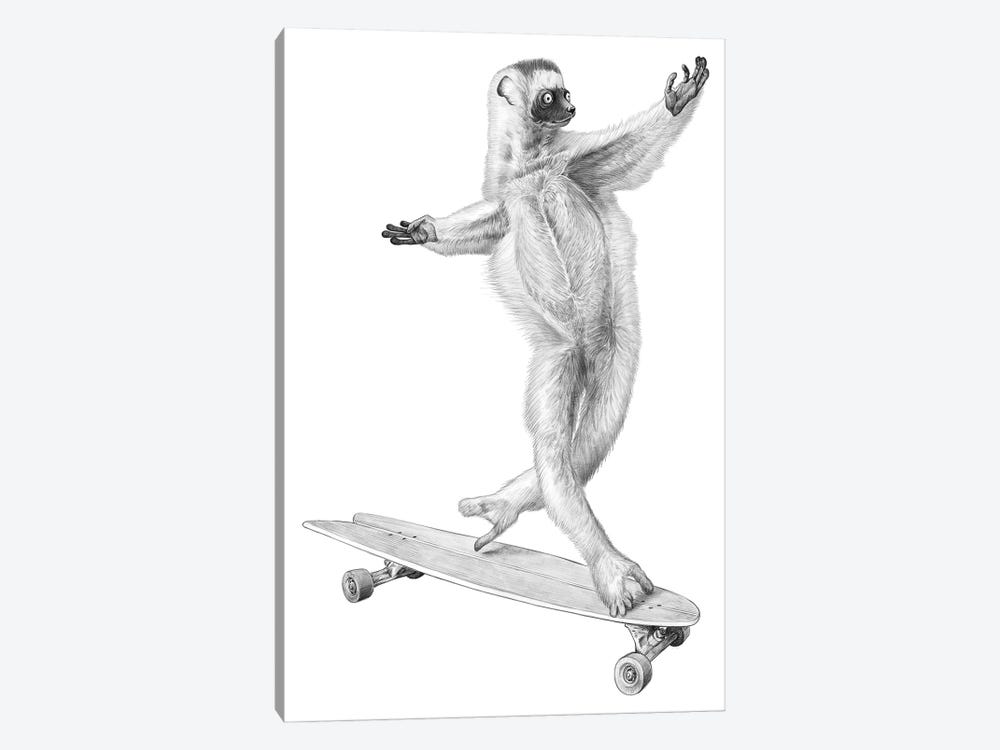 Lemur On The Board by Nikita Korenkov 1-piece Canvas Art Print