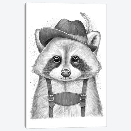 German Raccoon Canvas Print #NKV4} by Nikita Korenkov Art Print