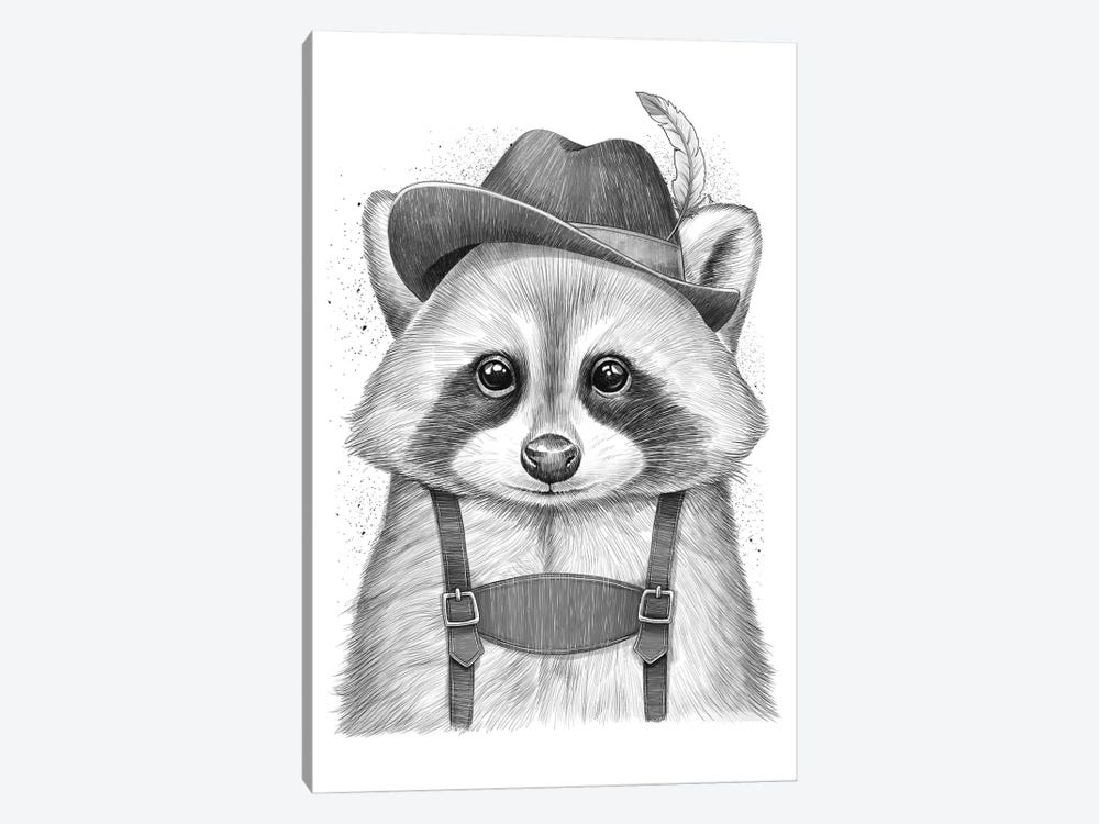 German Raccoon by Nikita Korenkov 1-piece Canvas Print