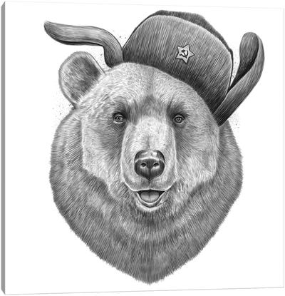Russian Bear Canvas Art Print - Nikita Korenkov