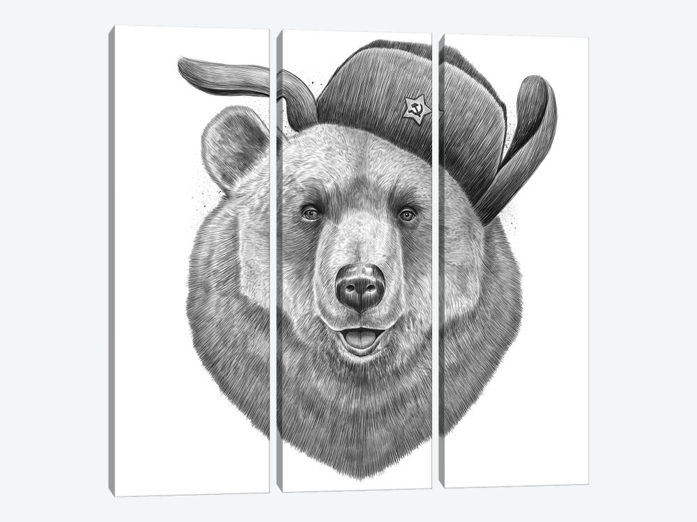 Russian Bear by Nikita Korenkov 3-piece Art Print