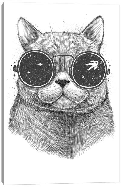 Space Cat Canvas Art Print - Nikita Korenkov