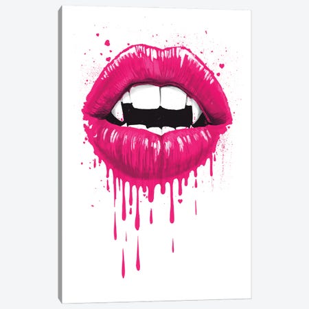 Vampire Lips Canvas Print #NKV69} by Nikita Korenkov Art Print