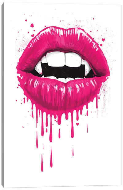 Vampire Lips Canvas Art Print - Nikita Korenkov