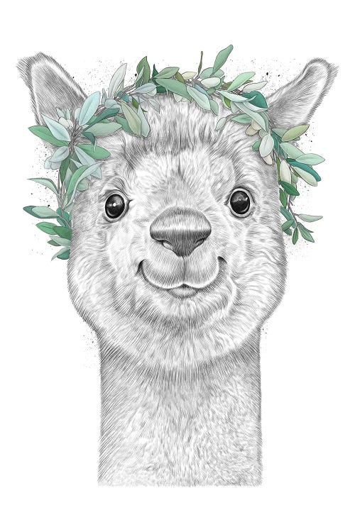 Alpaca With Wreath