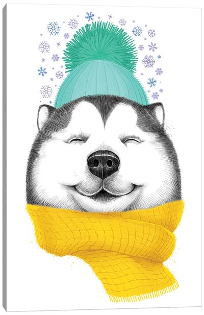 Winter Husky Canvas Art Print - Siberian Husky Art