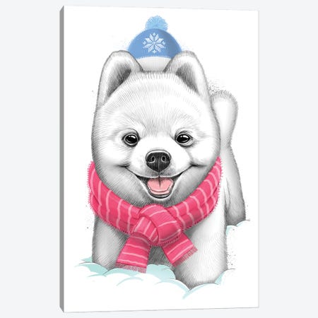 Snow Puppy Canvas Print #NKV73} by Nikita Korenkov Canvas Art