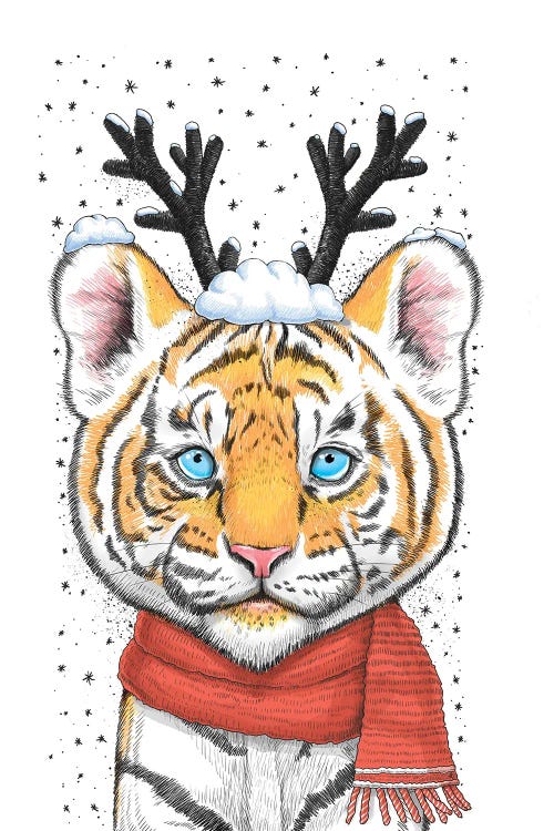 Christmas tiger by Nikita Korenkov wall art