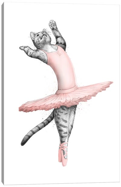 Ballerina Cat Canvas Art Print - Nikita Korenkov