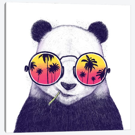 Tropical Panda Canvas Print #NKV89} by Nikita Korenkov Canvas Print