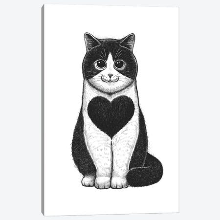Cat With Heart Canvas Print #NKV94} by Nikita Korenkov Art Print