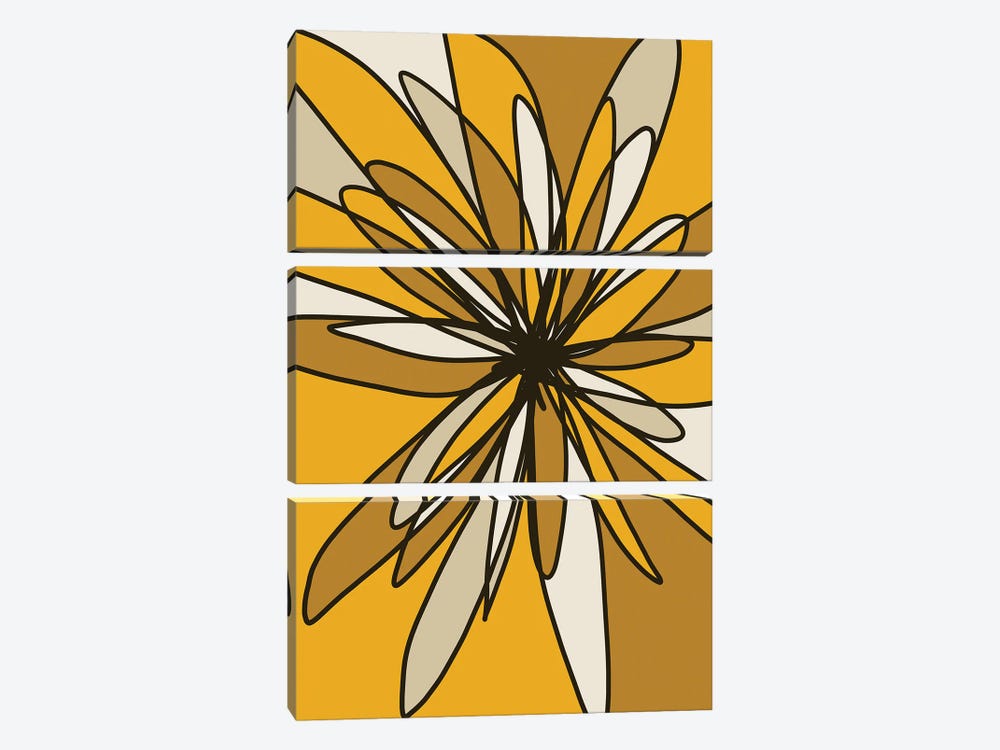 Yellow Flower I by Nikol Wikman 3-piece Canvas Art