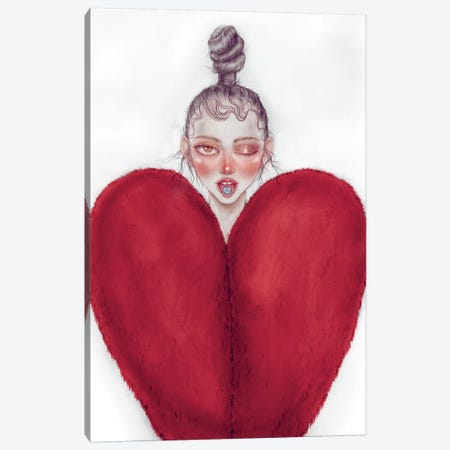 Heart Heart Canvas Print #NKY16} by Skinny Nicky Canvas Artwork