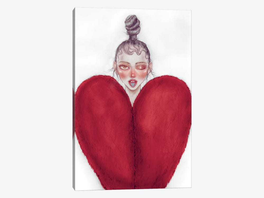 Heart Heart by Skinny Nicky 1-piece Canvas Art