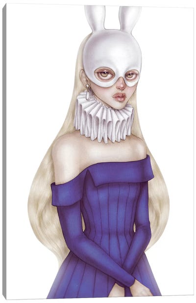 Lady White Hare II Canvas Art Print - Skinny Nicky