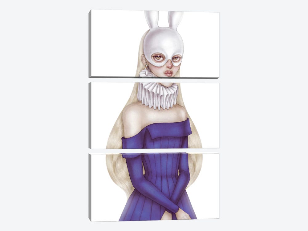 Lady White Hare II by Skinny Nicky 3-piece Art Print