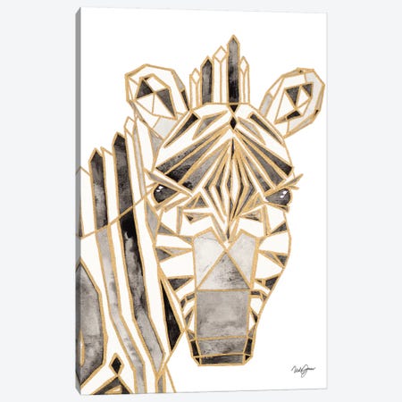 Retro Zebra Canvas Print #NLA12} by Nola James Canvas Art