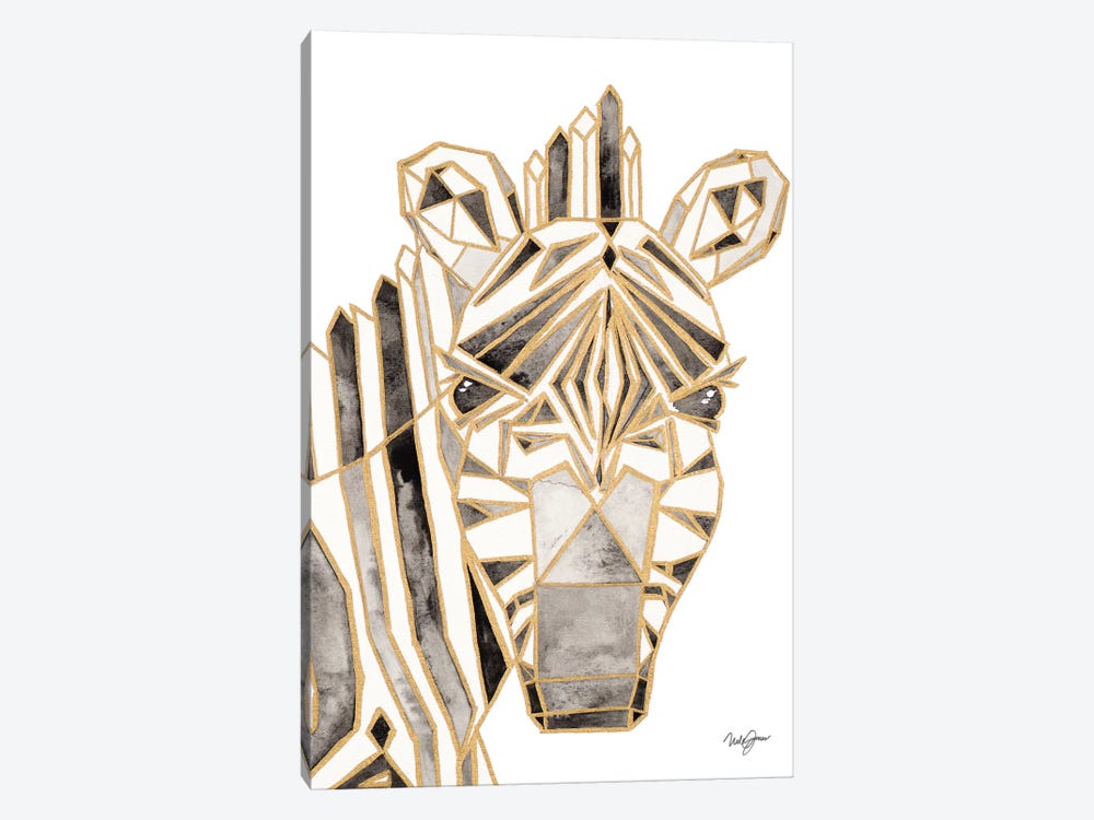 Retro Zebra by Nola James 1-piece Canvas Artwork