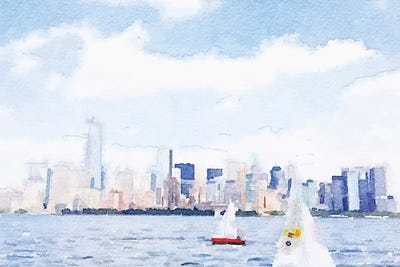 Watercolor NYC Skyline II by Nola James canvas print