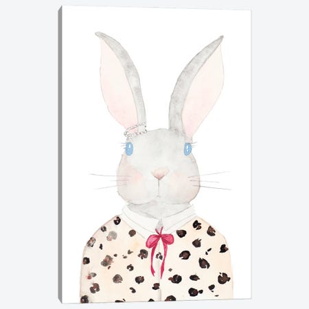 Sweater Rabbit Canvas Print #NLA44} by Nola James Canvas Artwork