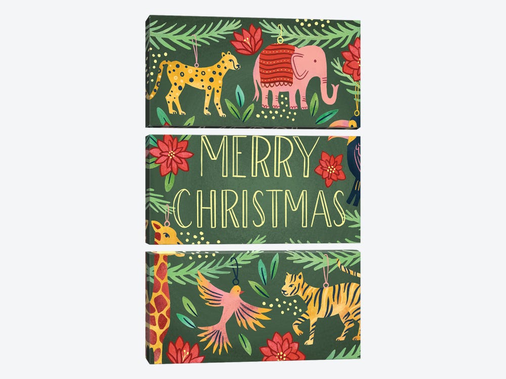 Merry Christmas by Natalie Adams 3-piece Canvas Print