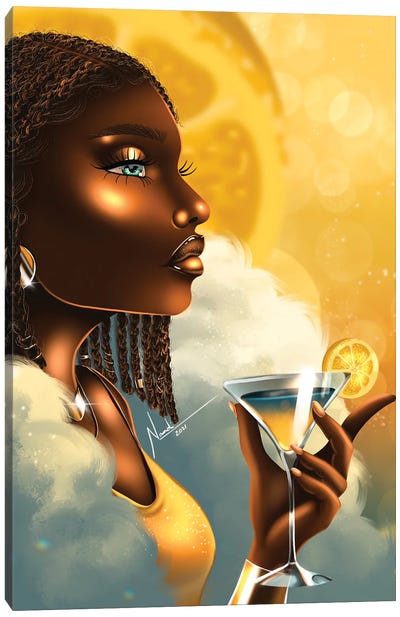 Lemon Martini Canvas Art Print - Cocktail & Mixed Drink Art