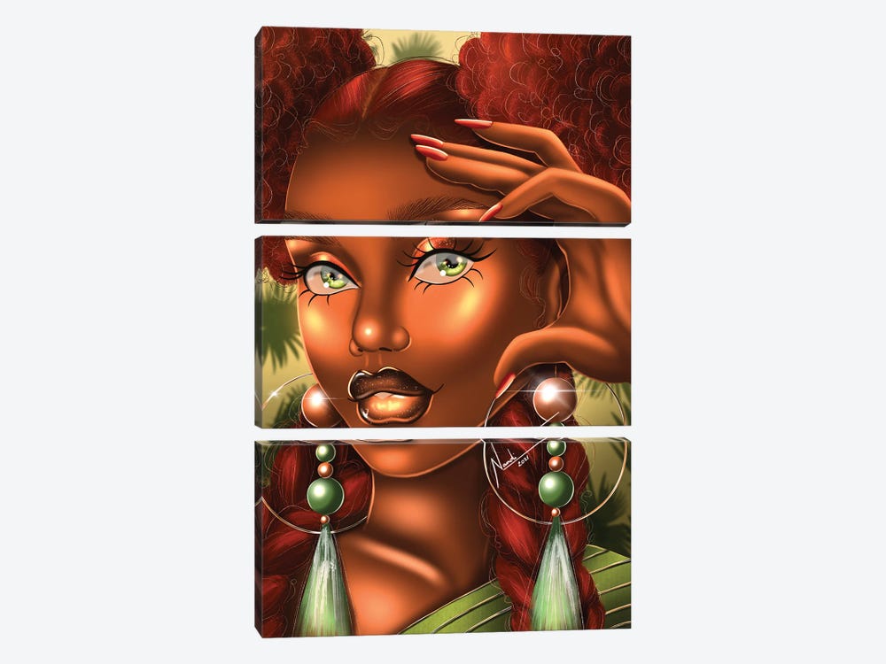 Emerald Eyes by Nandi L. Fernandez 3-piece Canvas Print