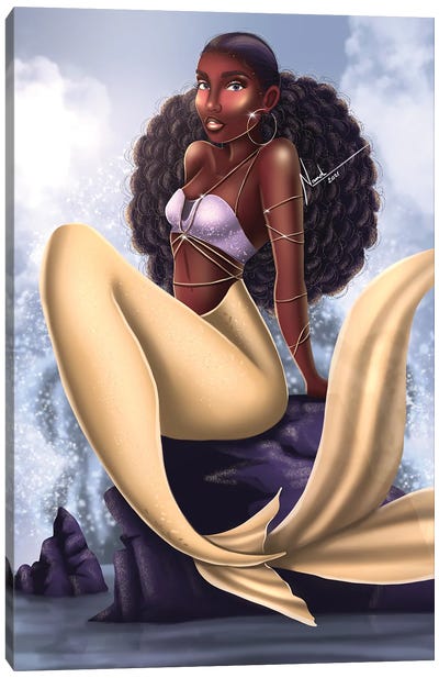 Melanin Mermaid Canvas Art Print - Nandi L. Fernandez