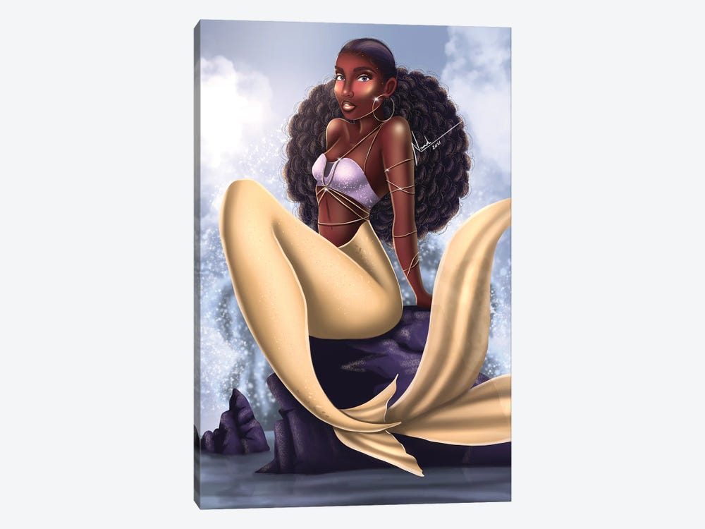 Melanin Mermaid by Nandi L. Fernandez 1-piece Canvas Art