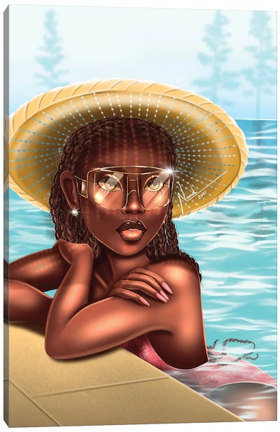Pool Day Canvas Art Print - Nandi L. Fernandez