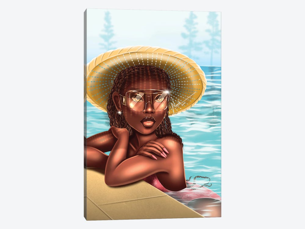 Pool Day by Nandi L. Fernandez 1-piece Canvas Art Print